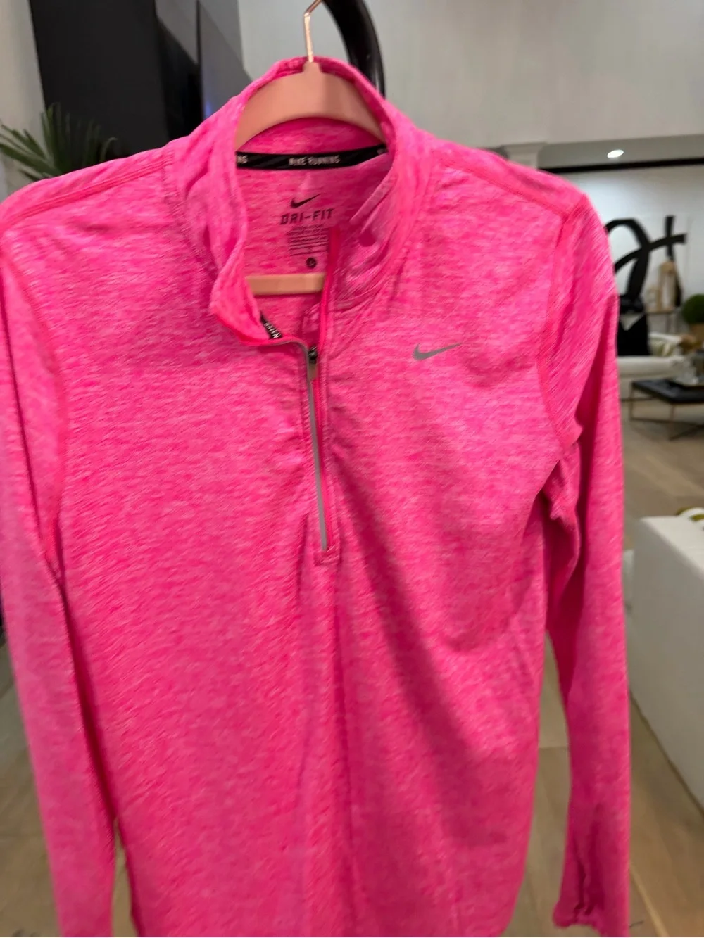 Nike Women’s Hot Pink Dri-FIT Long Sleeve Quarter-Zip Top